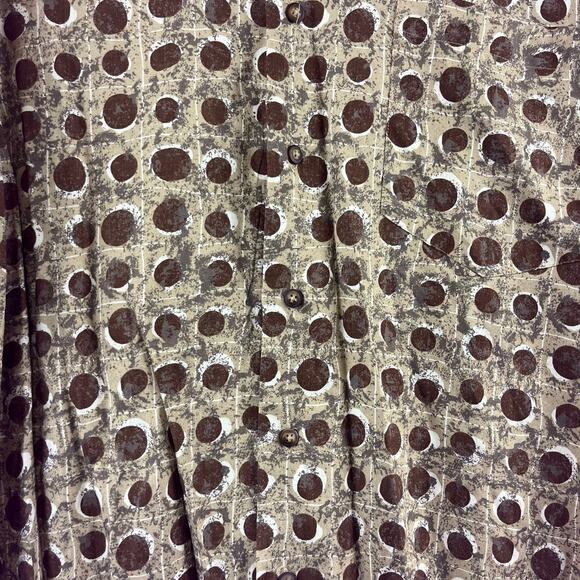 VTG Re-union Shirt Men's Small Browns Button Down Long Sleeve Disco Grandpa Core - Picture 4 of 7